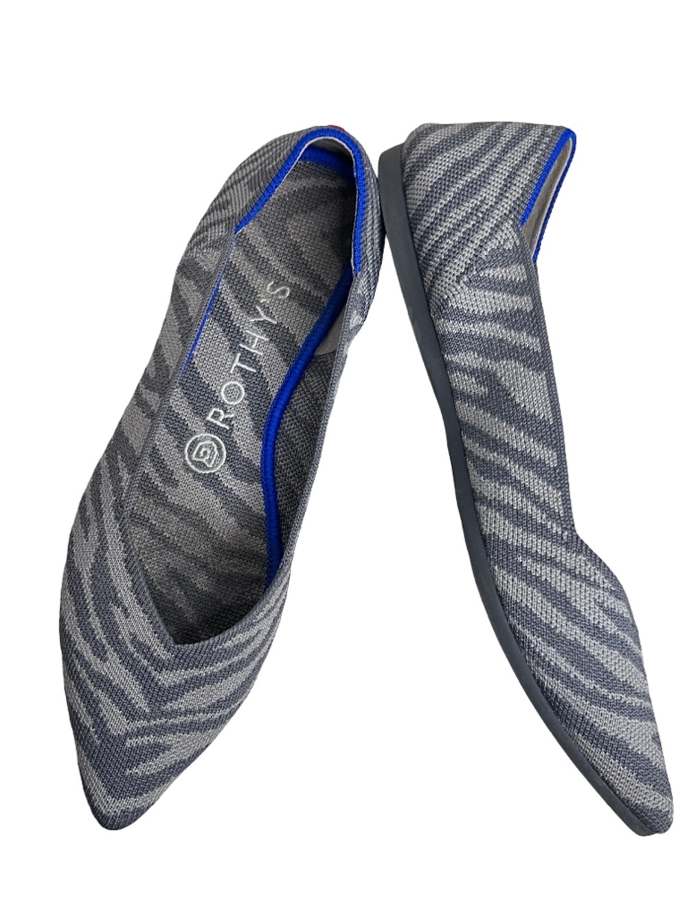 Rothy's Sz W7.5 Grey Zeba The Point Flats